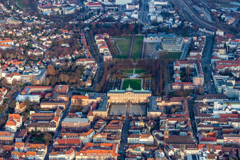 Residenzschloss und Park in Rastatt im Bundesland Baden-Württemberg, Deutschland