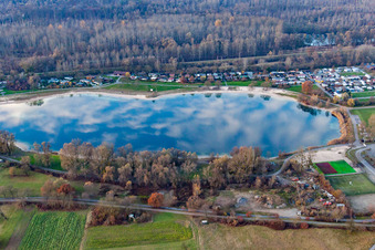 See- Uferbereichen der Fischergilde Plittersdorf 1964 e.V. in Rastatt im Bundesland Baden-Württemberg, Deutschland