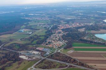 Drohnenbild von Lauterbourg im Bundesland Bas-Rhin, Frankreich