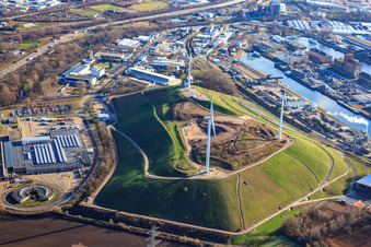 Deponie West (Energieberg) im Ortsteil Knielingen in Karlsruhe im Bundesland Baden-Württemberg, Deutschland