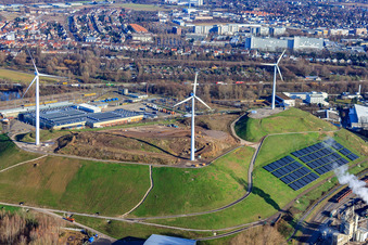 Luftbild von Deponie West (Energieberg) im Ortsteil Knielingen in Karlsruhe im Bundesland Baden-Württemberg, Deutschland