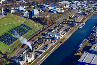 Deponie West (Energieberg) und Waibel Beton Karlsruhe GmbH & Co. KG an der Nordbeckenstr im Ortsteil Mühlburg im Bundesland Baden-Württemberg, Deutschland