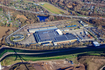 Verkehrs Betriebe Karlsruhe GmbH - Betriebshof West im Ortsteil Knielingen im Bundesland Baden-Württemberg, Deutschland