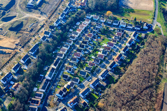 Luftbild von Blenkerstraße., Blindstr im Ortsteil Knielingen in Karlsruhe im Bundesland Baden-Württemberg, Deutschland