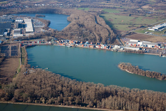 Wörth am Rhein, Rheinhafen im Ortsteil Maximiliansau im Bundesland Rheinland-Pfalz, Deutschland