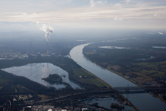 Knielinger See am Rhein im Ortsteil Knielingen in Karlsruhe im Bundesland Baden-Württemberg, Deutschland
