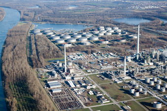 Luftaufnahme von MIRO im Ortsteil Knielingen in Karlsruhe im Bundesland Baden-Württemberg, Deutschland