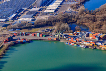 Contargo Worth am Landeshafen Wörth im Ortsteil Maximiliansau in Wörth am Rhein im Bundesland Rheinland-Pfalz, Deutschland