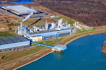 Papierfabrik Palm im Industriegebiet Oberwald in Wörth am Rhein im Bundesland Rheinland-Pfalz, Deutschland