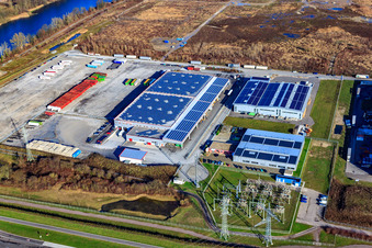 Spedition Nuss im Industriegebiet Oberwald in Wörth am Rhein im Bundesland Rheinland-Pfalz, Deutschland