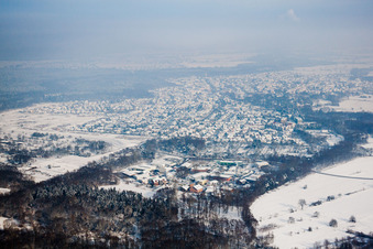 Wörth am Rhein, von Norden im Bundesland Rheinland-Pfalz, Deutschland