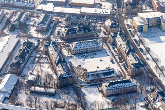 Winterluftbild Campus- Gebäude der Technischen Hochschule Karlsruhe KIT Campus West im Ortsteil Nordweststadt in Karlsruhe im Bundesland Baden-Württemberg, Deutschland