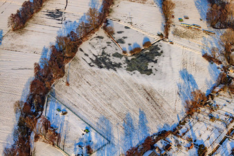 Klingbachauen im Winter bei Schnee in Steinweiler im Bundesland Rheinland-Pfalz, Deutschland