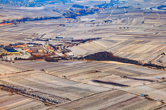 An d. Ahlmühle im Winter bei Schnee in Ilbesheim bei Landau im Bundesland Rheinland-Pfalz, Deutschland