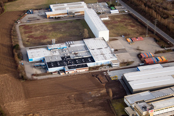 Bruchsal, Industriegebiet an der Autobahn im Bundesland Baden-Württemberg, Deutschland