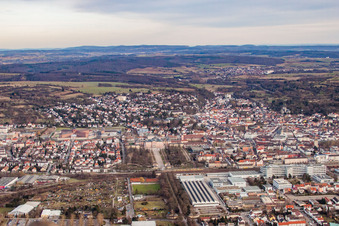 Schlossgarten von Westen in Bruchsal im Bundesland Baden-Württemberg, Deutschland
