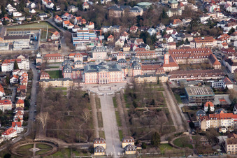 Luftbild von Bruchsal, Schloss im Bundesland Baden-Württemberg, Deutschland