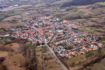 Stettfeld von Süden in Ubstadt-Weiher im Bundesland Baden-Württemberg, Deutschland