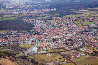 Luftbild von Wiesloch von Süden im Bundesland Baden-Württemberg, Deutschland