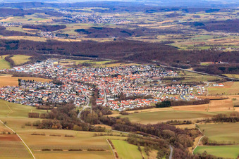 Luftbild von Baiertal von Westen in Wiesloch im Bundesland Baden-Württemberg, Deutschland