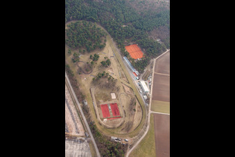 Seckenheim, Waldrennbahn des Badischen Rennvereins in Mannheim im Bundesland Baden-Württemberg, Deutschland aus der Luft