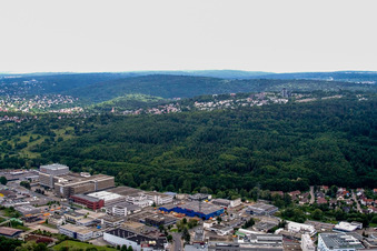 Industriegebiet von Norden im Ortsteil Brötzingen in Pforzheim im Bundesland Baden-Württemberg, Deutschland