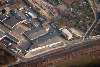 Luftbild von Harlachweg im Ortsteil Neuostheim in Mannheim im Bundesland Baden-Württemberg, Deutschland