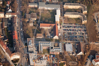 Drohnenaufname von Neuostheim, Projekt EASTSITE der B.A.U. Bauträgergesellschaft mbH in Mannheim im Bundesland Baden-Württemberg, Deutschland