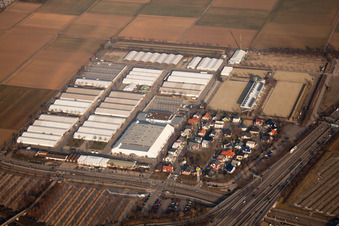 Luftbild von Maimarktgelände im Ortsteil Neuostheim in Mannheim im Bundesland Baden-Württemberg, Deutschland