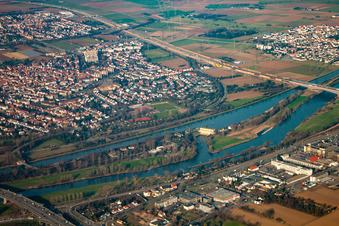 Feudenheim, Neckarkraftwerk in Mannheim im Bundesland Baden-Württemberg, Deutschland