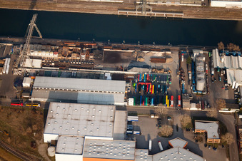 Rheinauhafen in Mannheim im Bundesland Baden-Württemberg, Deutschland aus der Luft