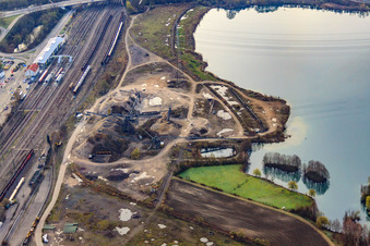 Kiesbager am Schauffele-See in Wörth am Rhein im Bundesland Rheinland-Pfalz, Deutschland