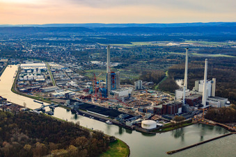 Neubau ENBW Rheinhafen-Dampfkraftwerk Karlsruhe im Ortsteil Daxlanden im Bundesland Baden-Württemberg, Deutschland