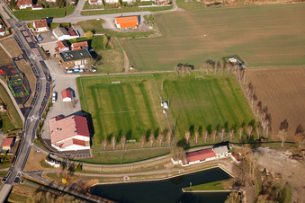 Luftaufnahme von Munchhausen (Elsass) im Bundesland Bas-Rhin, Frankreich