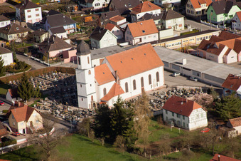 Schrägluftbild von Mothern (Elsass) im Bundesland Bas-Rhin, Frankreich