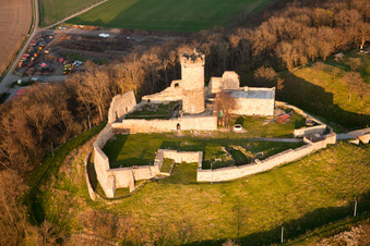 Luftbild von Mühlberg, Mühlburg in Drei Gleichen im Bundesland Thüringen, Deutschland