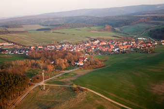 Luftbild von Bittstädt von Süden in Amt Wachsenburg im Bundesland Thüringen, Deutschland