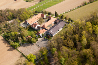 Durlach, Rittnerthof in Karlsruhe im Bundesland Baden-Württemberg, Deutschland aus der Luft