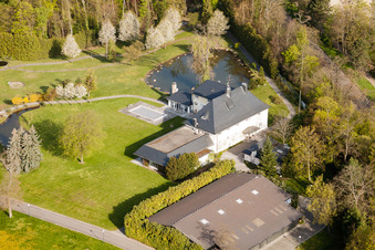 Durlach, ehemalige Schmieder-Villa in Karlsruhe im Bundesland Baden-Württemberg, Deutschland von oben