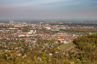 Durlach von Osten in Karlsruhe im Bundesland Baden-Württemberg, Deutschland