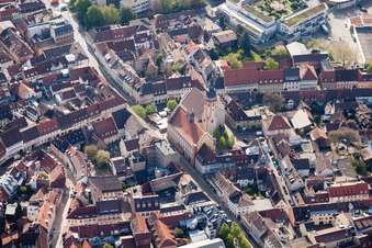 Luftbild von Durlach, Stadtkirche in Karlsruhe im Bundesland Baden-Württemberg, Deutschland