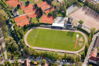 Luftbild von Durlach, Turmberg-Stadion in Karlsruhe im Bundesland Baden-Württemberg, Deutschland