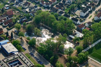 Neugestaltung des Schwanenweiers "europäischer Kulturpark" in Kandel im Bundesland Rheinland-Pfalz, Deutschland