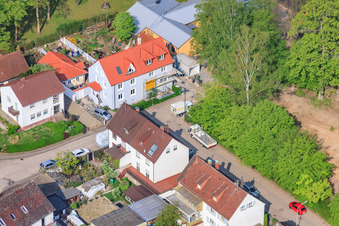 Elsässerstr in Kandel im Bundesland Rheinland-Pfalz, Deutschland aus der Drohnenperspektive