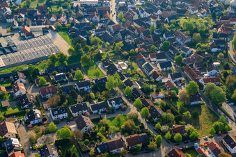 Stutenpferchstr im Ortsteil Stupferich in Karlsruhe im Bundesland Baden-Württemberg, Deutschland aus der Luft