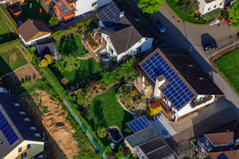 Stutenpferchstr im Ortsteil Stupferich in Karlsruhe im Bundesland Baden-Württemberg, Deutschland von oben