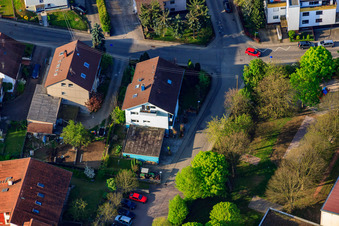 Gänsbergstr im Ortsteil Stupferich in Karlsruhe im Bundesland Baden-Württemberg, Deutschland von oben