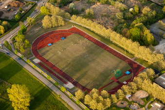 Sportplatz- Fussballplatz des Wilhelm-Hausenstein-Gymnasium in Durmersheim im Bundesland Baden-Württemberg, Deutschland