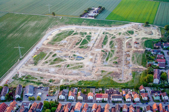 Luftbild von Neubaugebiet Am Höhenweg in Erschließung in Kandel im Bundesland Rheinland-Pfalz, Deutschland