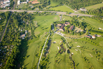 Luftbild von Karlsruhe, Golfclub Scheibenhardt im Ortsteil Beiertheim-Bulach im Bundesland Baden-Württemberg, Deutschland